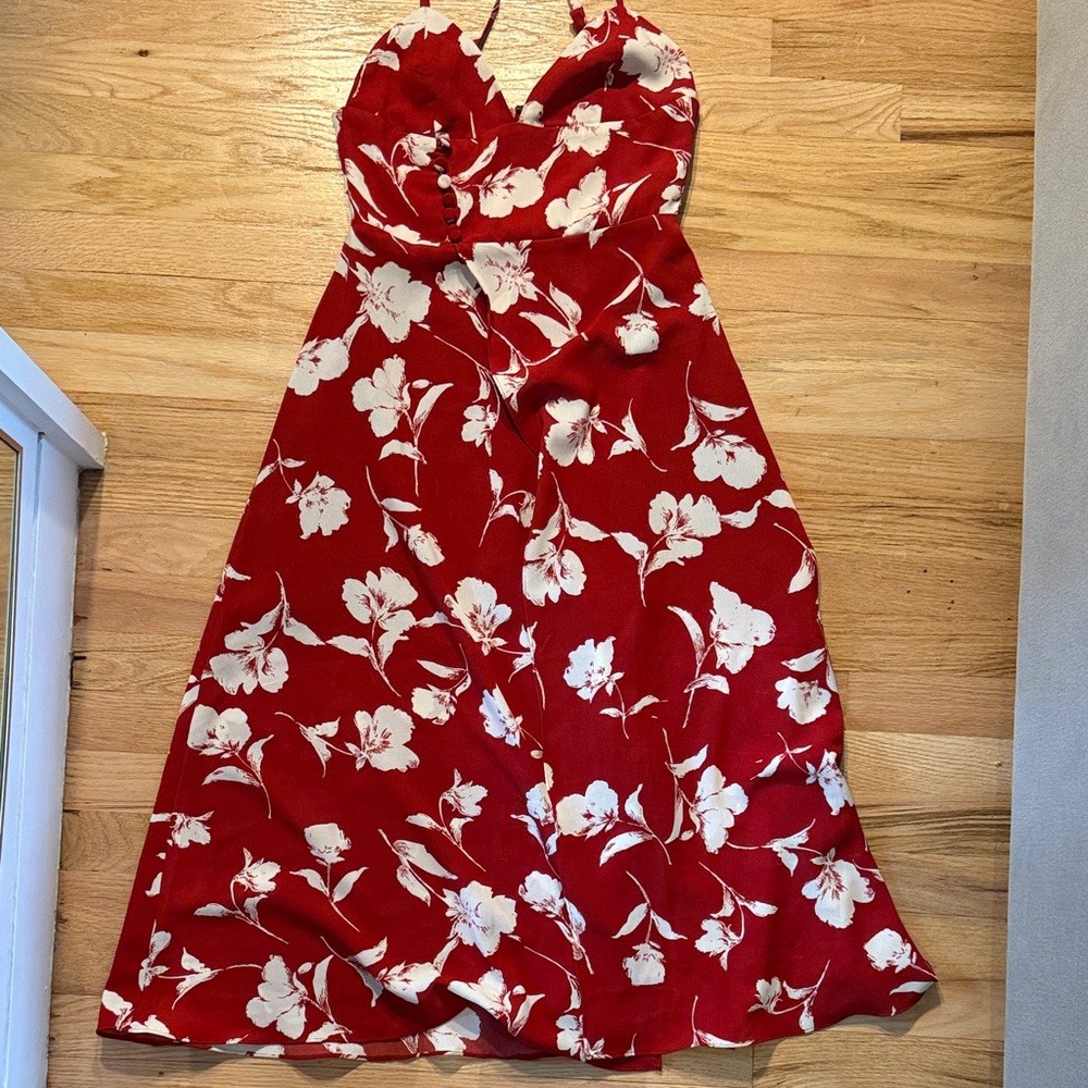 Petite Studio NYC Carly Dress Red & White Floral XXSP XXS